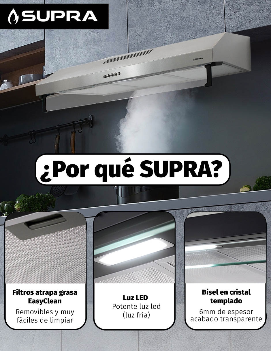 Campana de pared NUBE A-80 de acero inoxidable 5