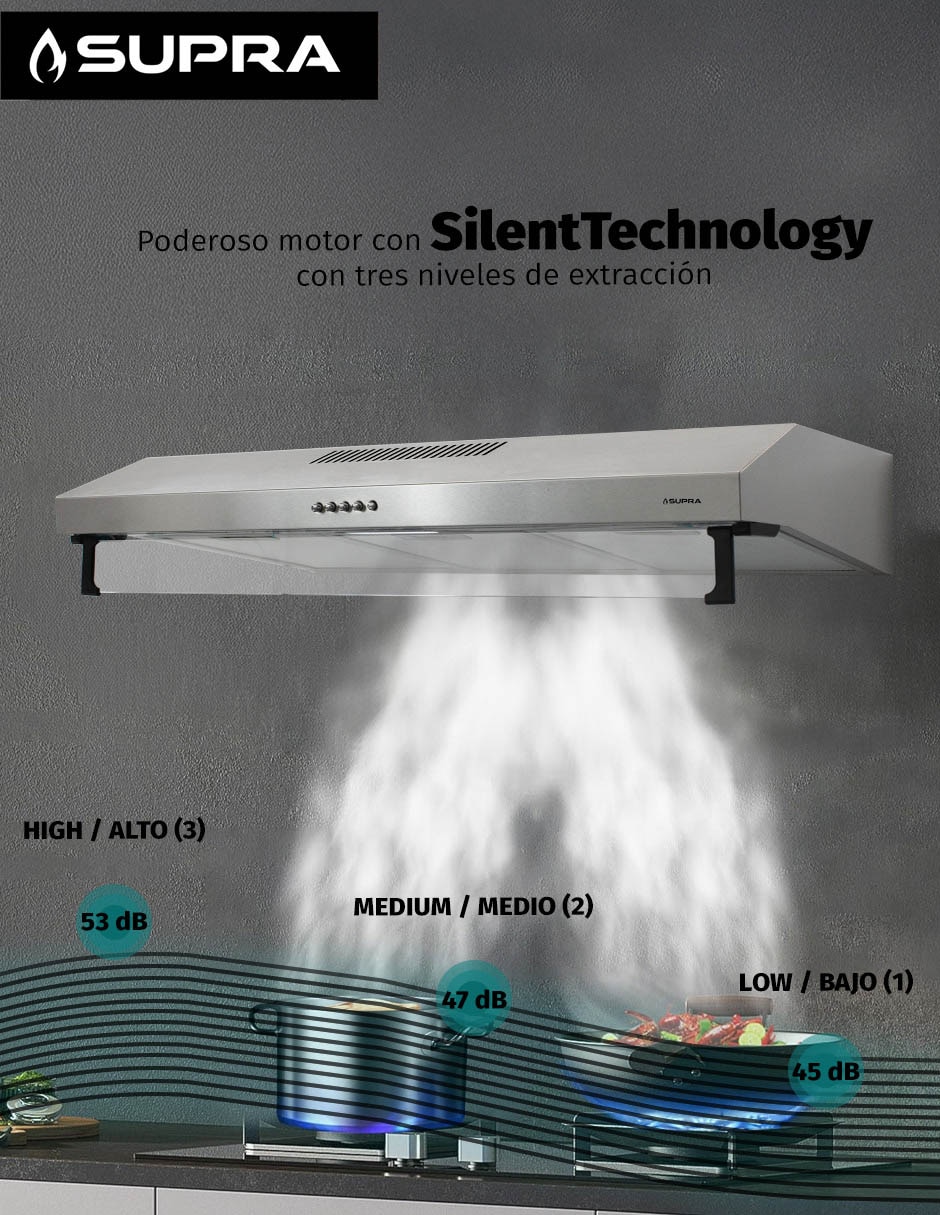 Campana de pared NUBE A-80 de acero inoxidable 7