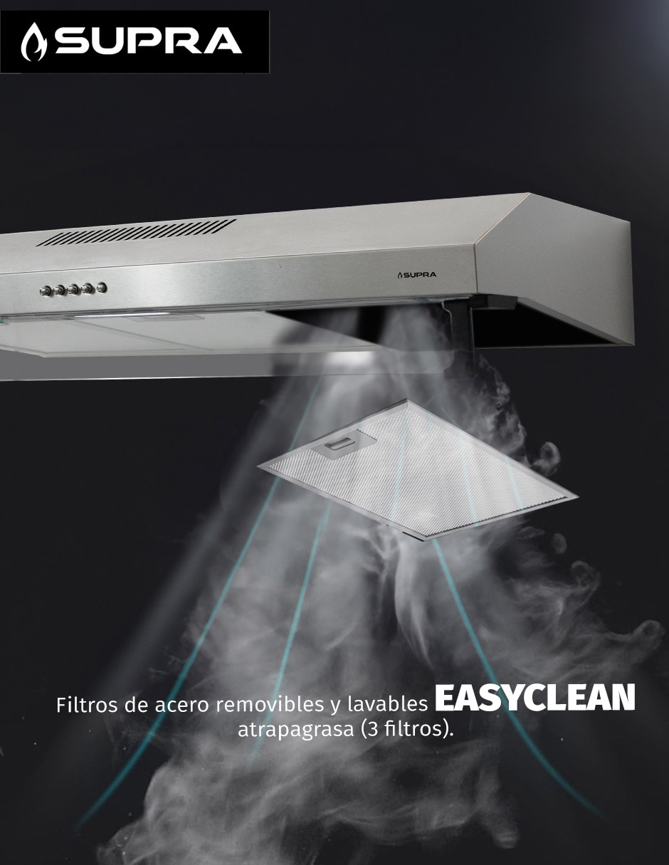 Campana de pared NUBE A-80 de acero inoxidable 8