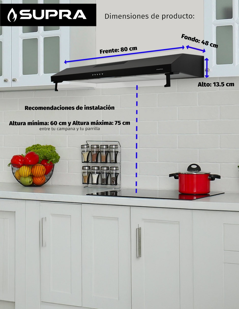 Campana de pared NUBE N-80 de acero 9