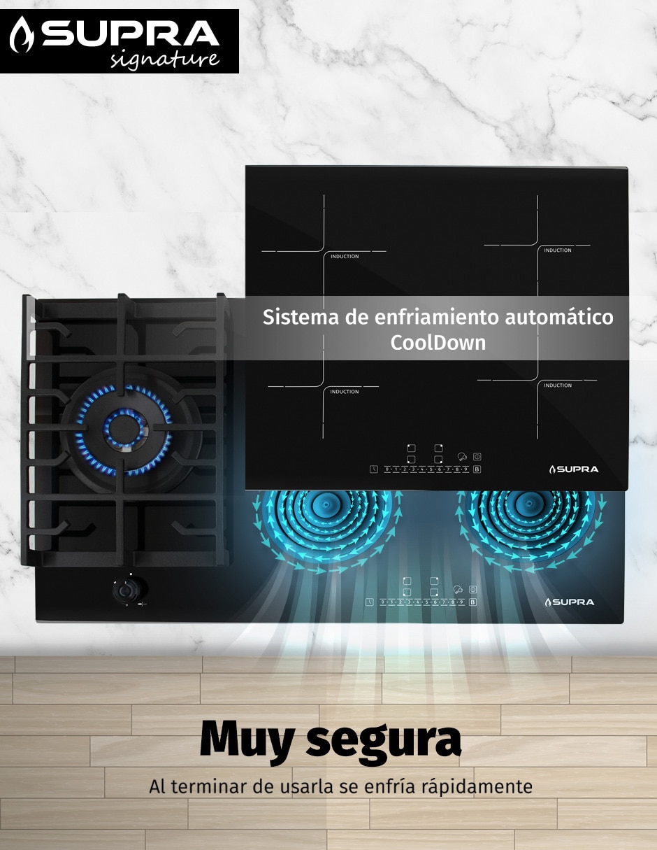 Parrilla híbrida empotrable 7