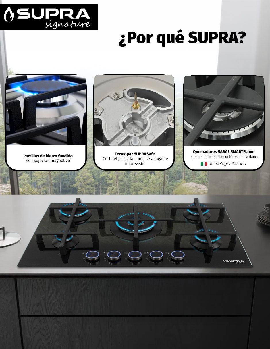 Combo parrilla a gas Lp empotrable 11