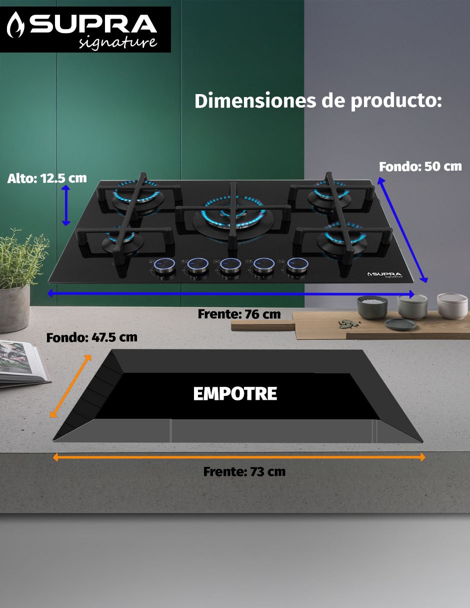 Combo parrilla a gas Lp empotrable 15
