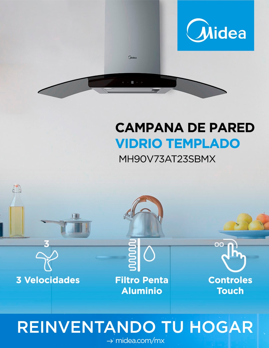 Campana de isla MH90V73AT23SBMX
de acero inoxidable 6